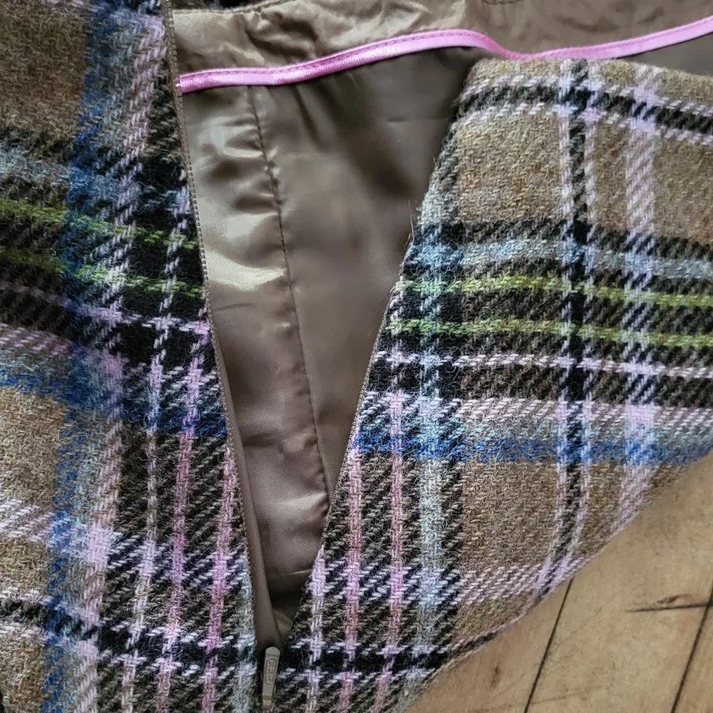 Boden British Tweed by Moon Pleated Wool Skirt Size 14L - Picture 6 of 10